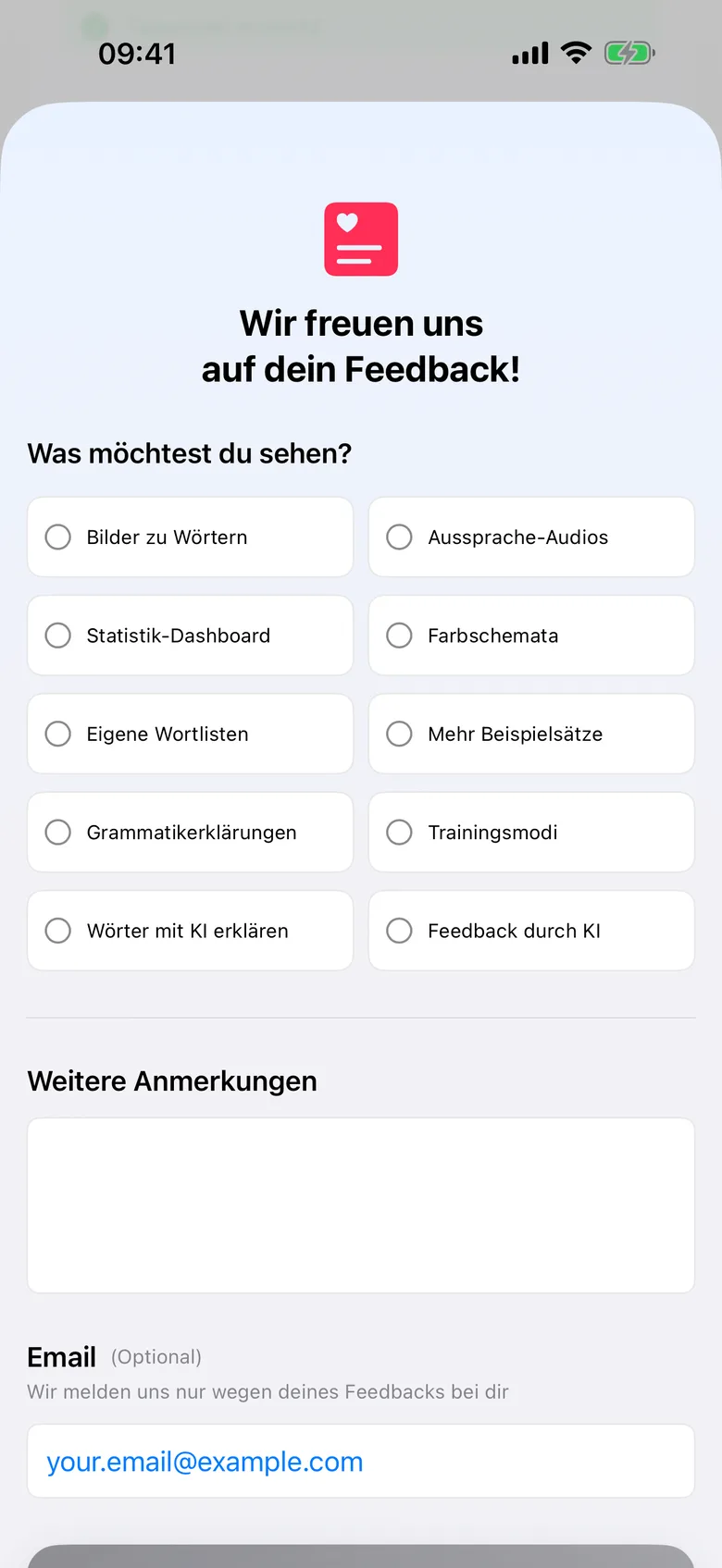 Das Wort im echten Satz, mit Übersetzung